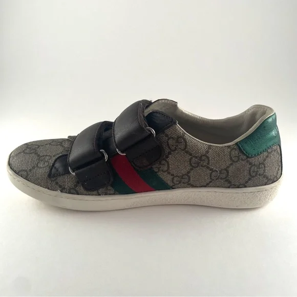 Gucci Kids Unisex Supreme Line Sherry Line Velcro Ace Sneakers Size 34 - Picture 7 of 13